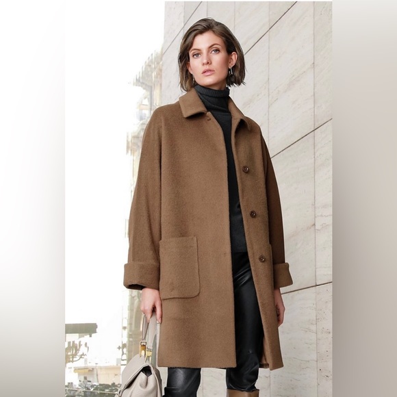 Chocolate brown alpaca wool coat AUTHENTIC VINTAGE CINZIA ROCCA - Picture 1 of 7